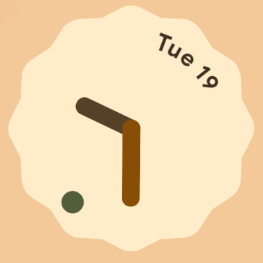 Picture of beige analog clock with scallop outline